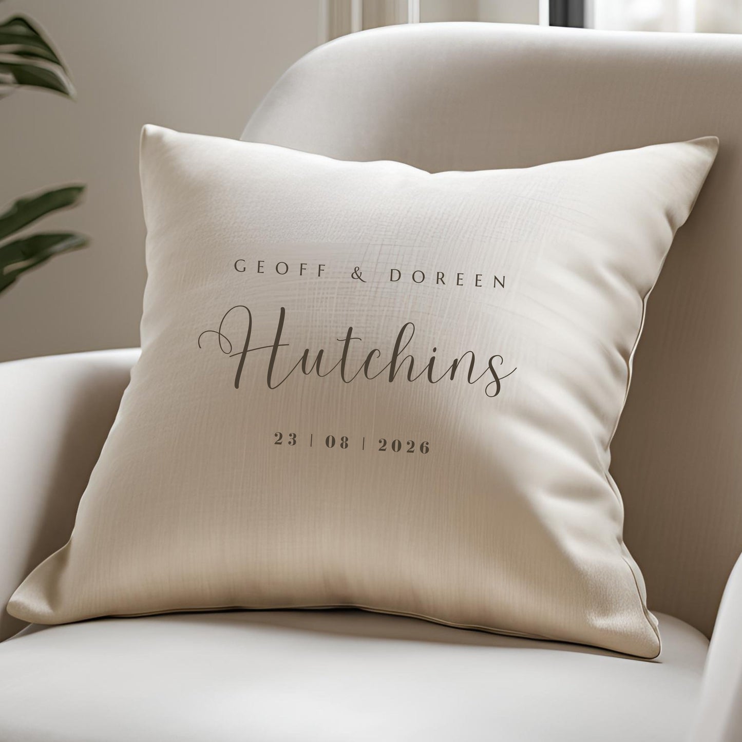 Personalised Surname Wedding Cushion | Unique Personalised Wedding Gift for Couple