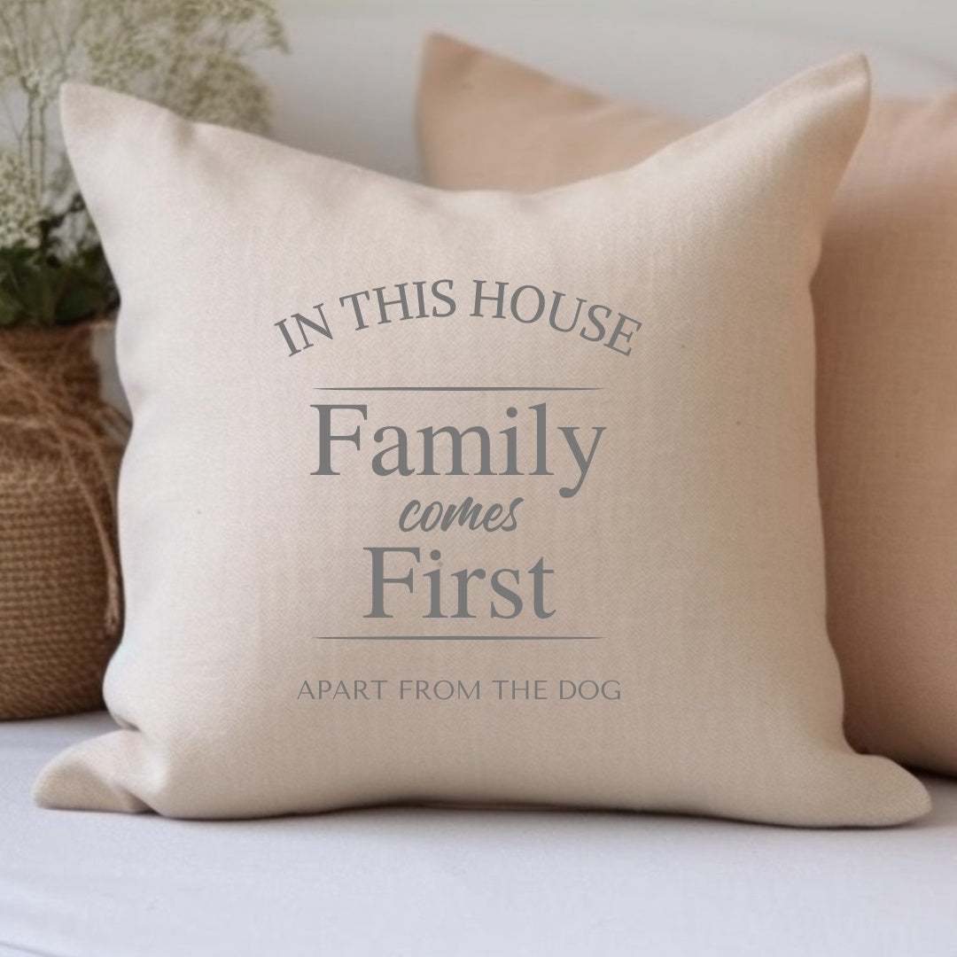 Personalised Family Comes First Cushion