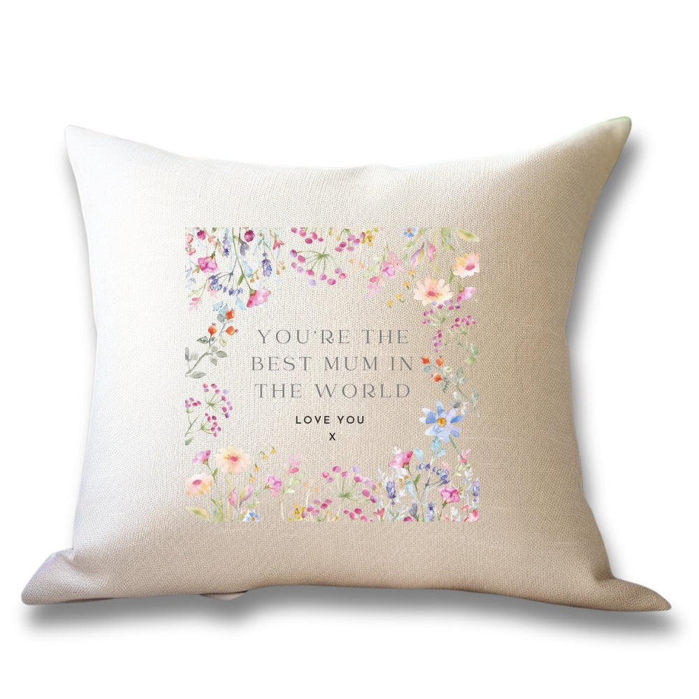 Personalised Best Mum In The World Cushion