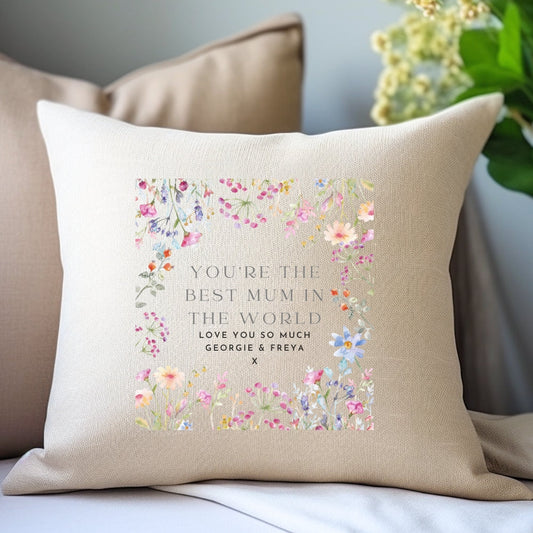 Personalised Best Mum In The World Cushion-0